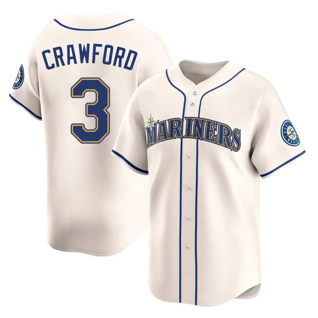Ndoa S.Mariners #3 J.P. Crawford Player Cream Home Limited Stitched Jerseys