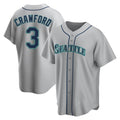 Ndoa S.Mariners #3 J.P. Crawford Player Gray Home Game Stitched Jerseys