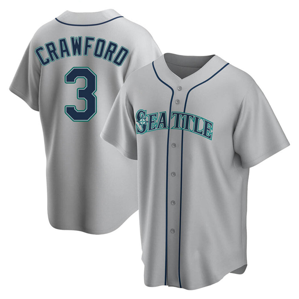 Ndoa S.Mariners #3 J.P. Crawford Player Gray Home Game Stitched Jerseys