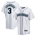 Ndoa S.Mariners #3 J.P. Crawford Player White Home Game Stitched Jerseys
