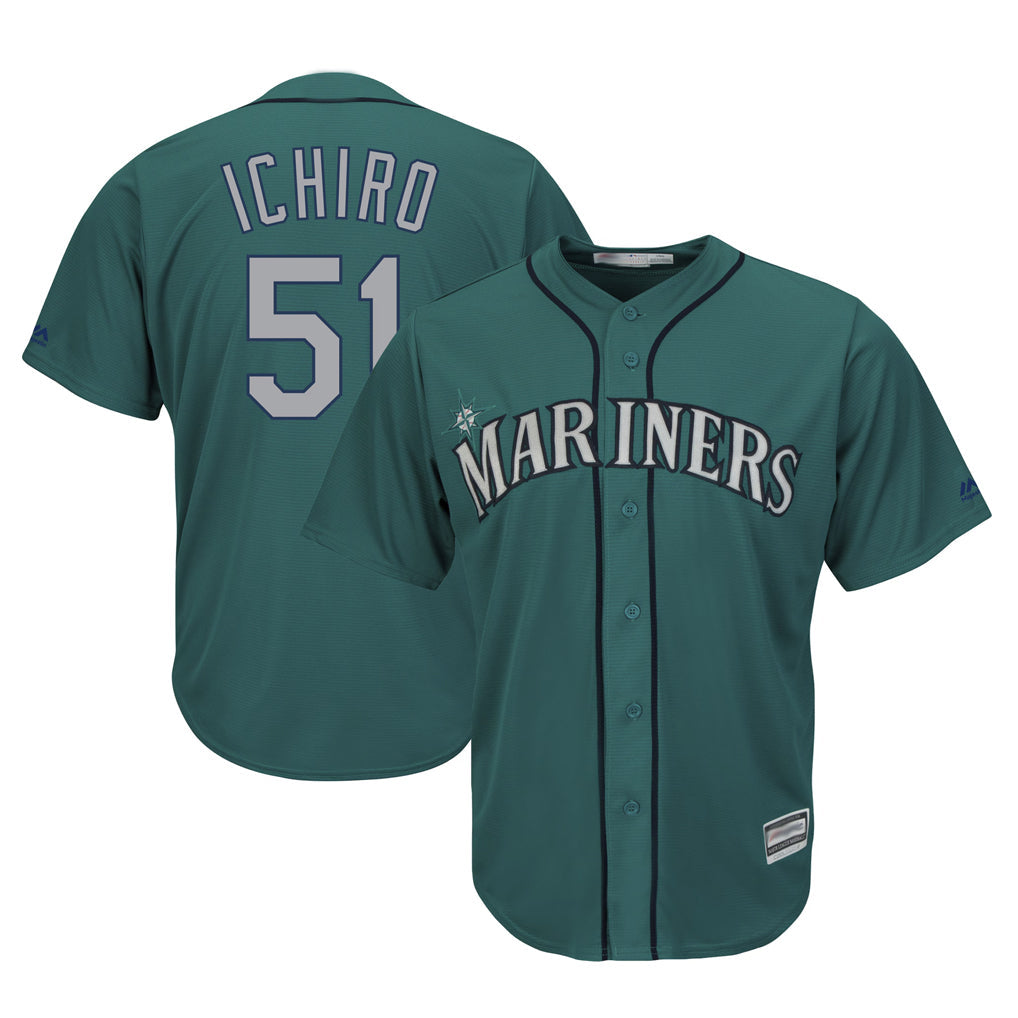 Ndoa S.Mariners #51 Ichiro Suzuki Player Aqua Majestic Cool Base Limited Stitched Jerseys