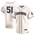 Ndoa S.Mariners #51 Ichiro Suzuki Player Cream Home Limited Stitched Jerseys