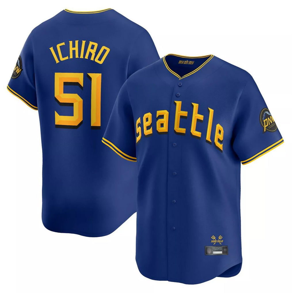 Ndoa S.Mariners #51 Ichiro Suzuki Player Royal City Connect Home Limited Stitched Jerseys