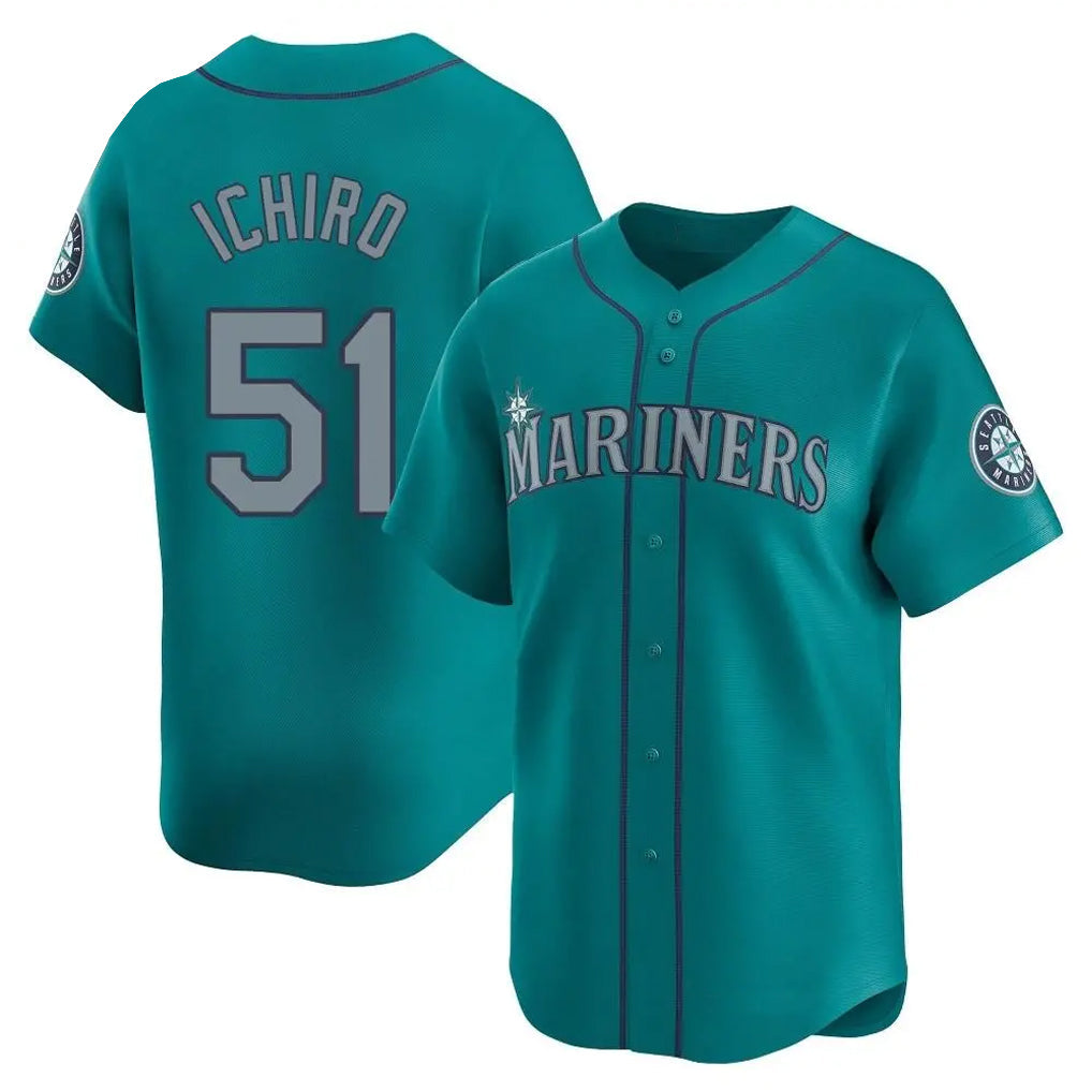 Ndoa S.Mariners #51 Ichiro Suzuki Player Teal Home Limited Stitched Jerseys