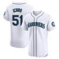 Ndoa S.Mariners #51 Ichiro Suzuki Player White Home Limited Elite Stitched Jerseys