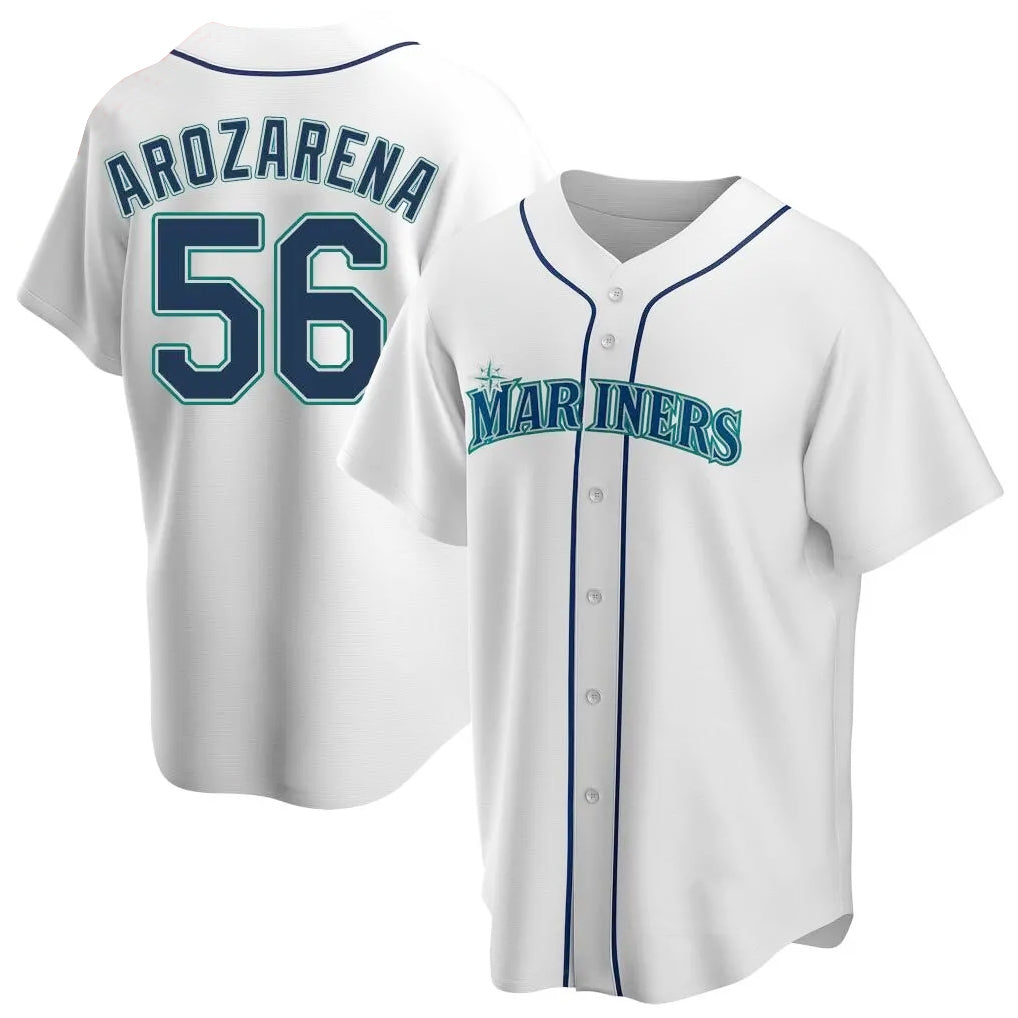 Ndoa S.Mariners #56 Randy Arozarena Player White Home Game Stitched Jerseys