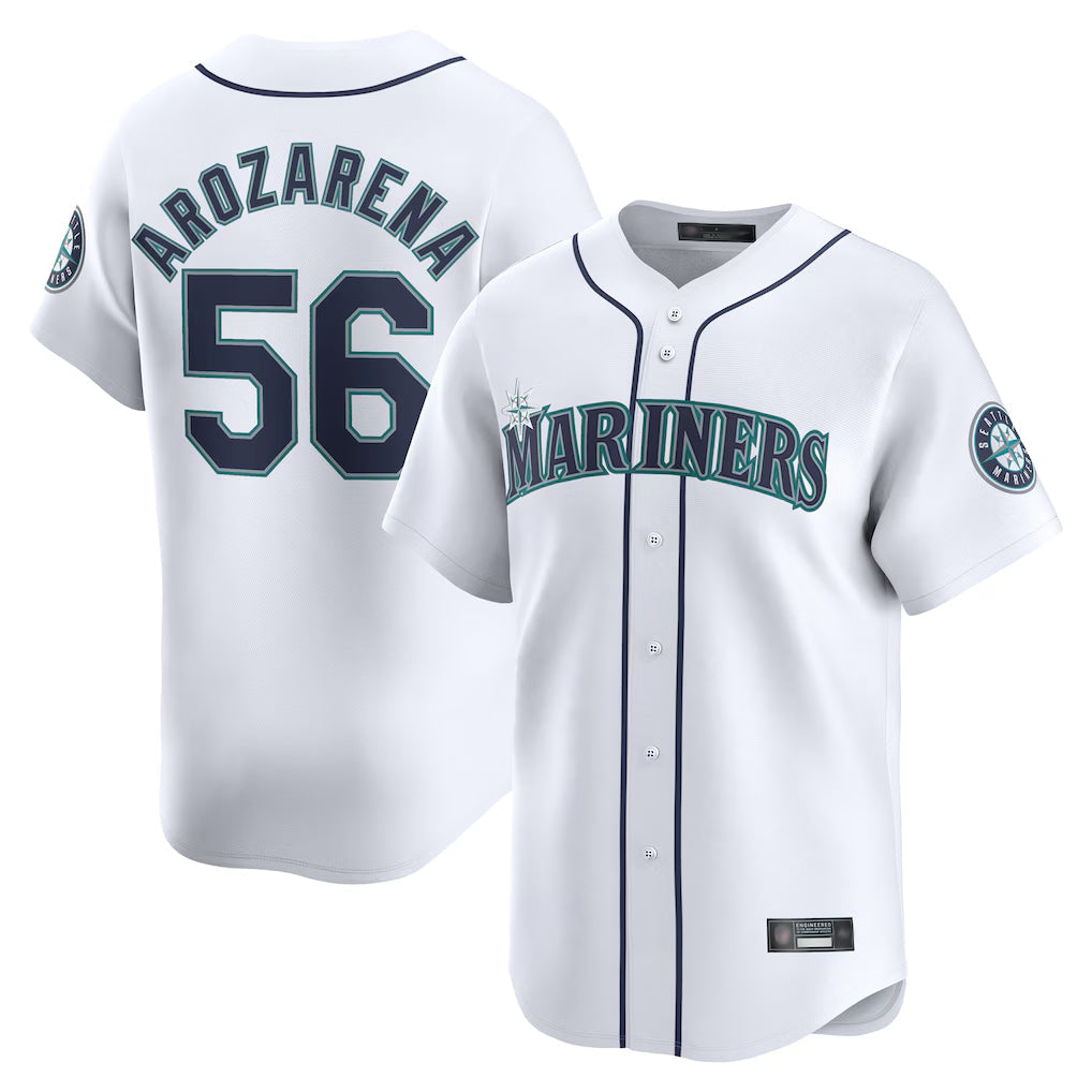 Ndoa S.Mariners #56 Randy Arozarena Player White Home Limited Stitched Jerseys