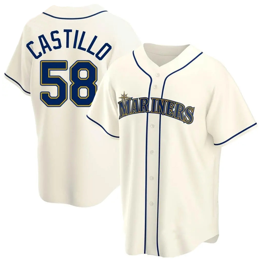 Ndoa S.Mariners #58 Luis Castillo Player Cream Home Game Stitched Jerseys