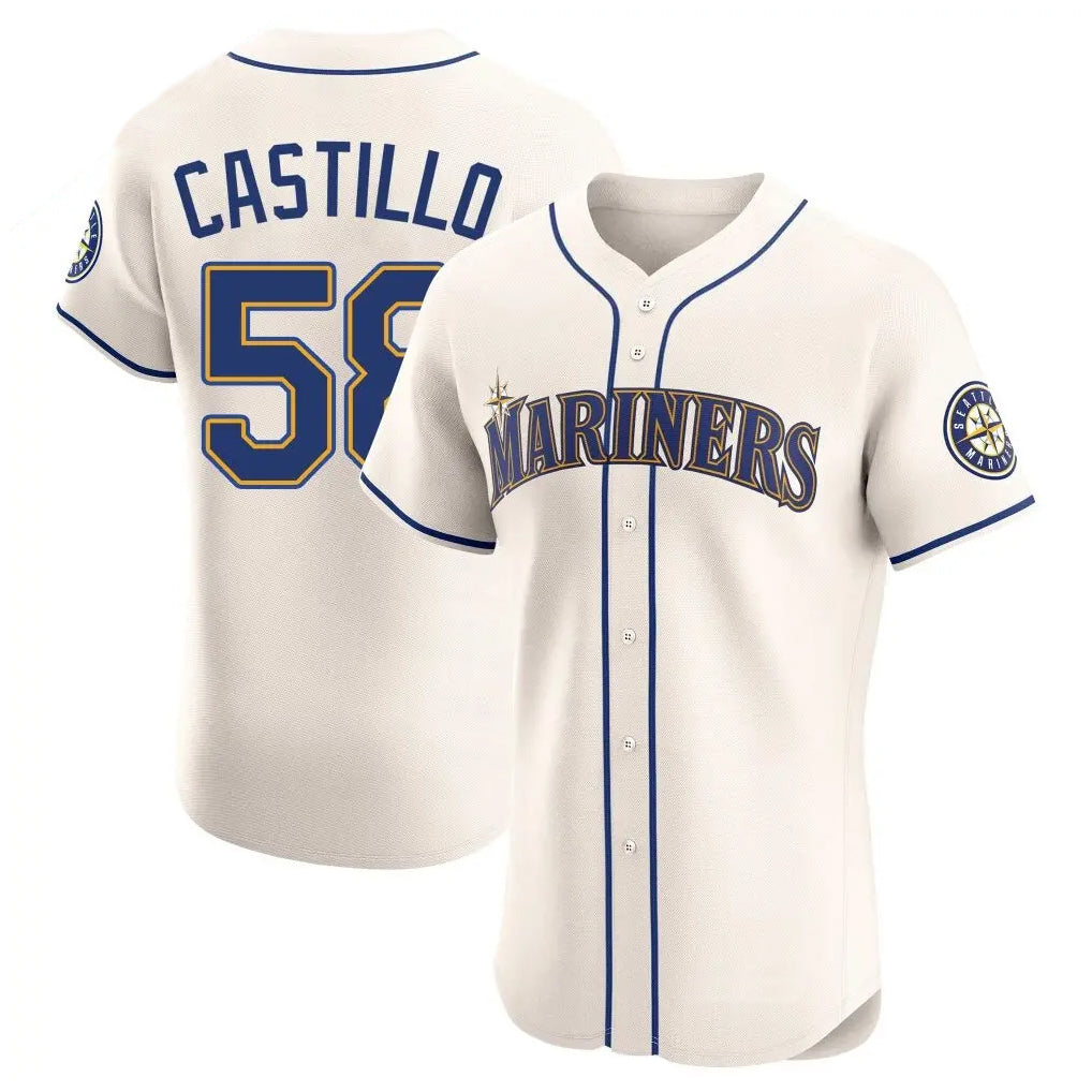 Ndoa S.Mariners #58 Luis Castillo Player Cream Home Limited Elite Stitched Jerseys