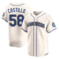 Ndoa S.Mariners #58 Luis Castillo Player Cream Home Limited Stitched Jerseys