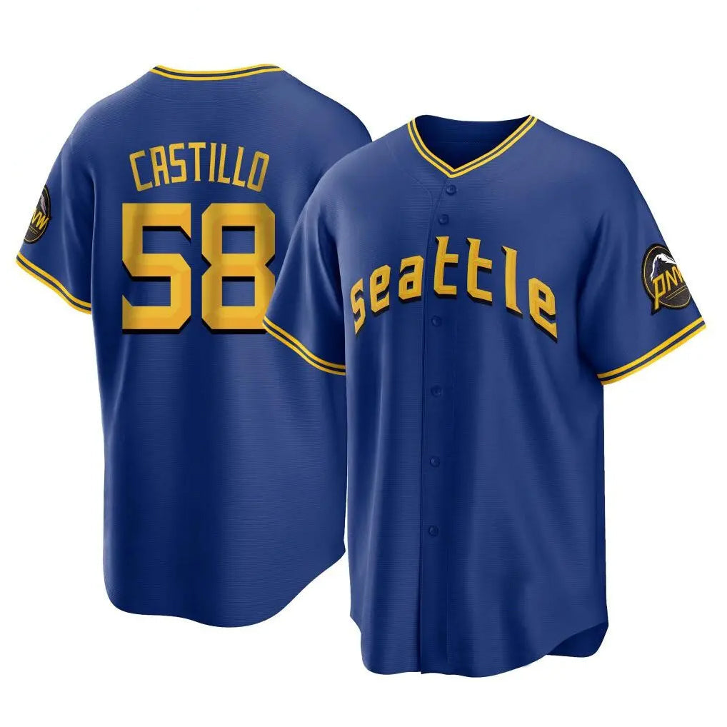 Ndoa S.Mariners #58 Luis Castillo Player Royal City Connect Home Game Stitched Jerseys