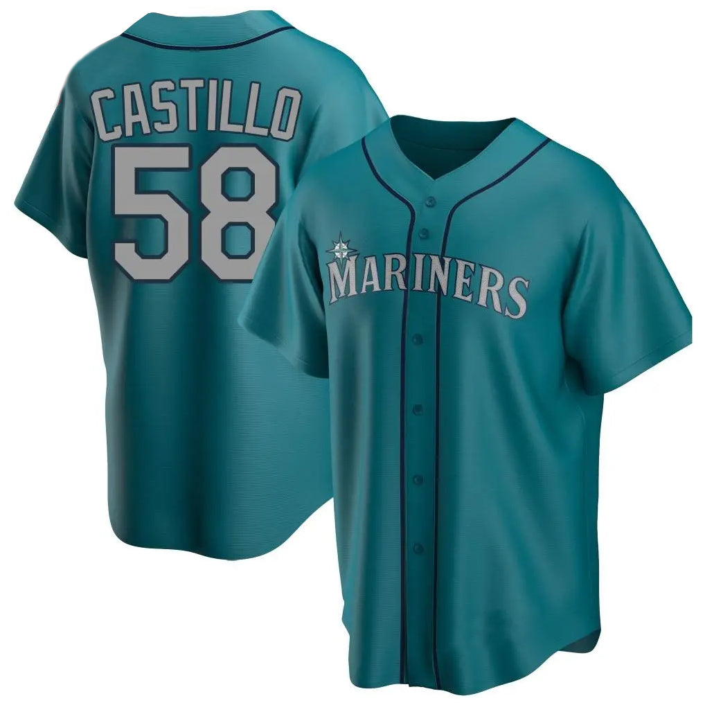 Ndoa S.Mariners #58 Luis Castillo Player Teal Home Game Stitched Jerseys