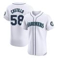 Ndoa S.Mariners #58 Luis Castillo Player White Home Limited Elite Stitched Jerseys