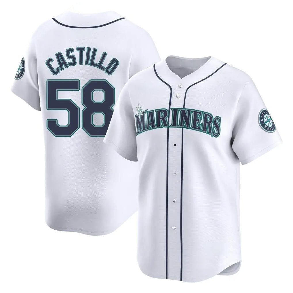 Ndoa S.Mariners #58 Luis Castillo Player White Home Limited Stitched Jerseys