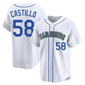 Ndoa S.Mariners #58 Luis Castillo Player White Throwback Cooperstown Collection Limited Game Stitched Jerseys