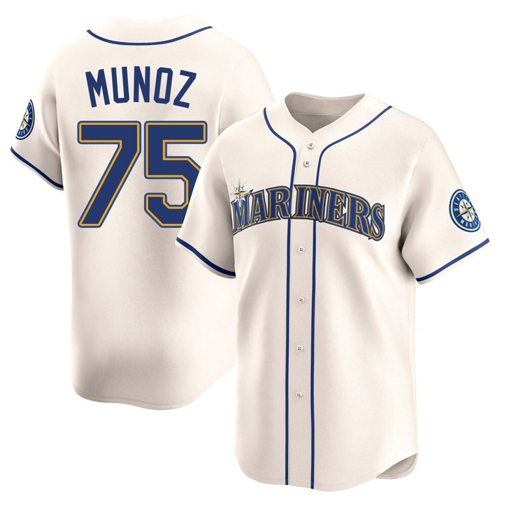 Ndoa S.Mariners #75 Andres Munoz Player Cream Home Limited Stitched Jerseys