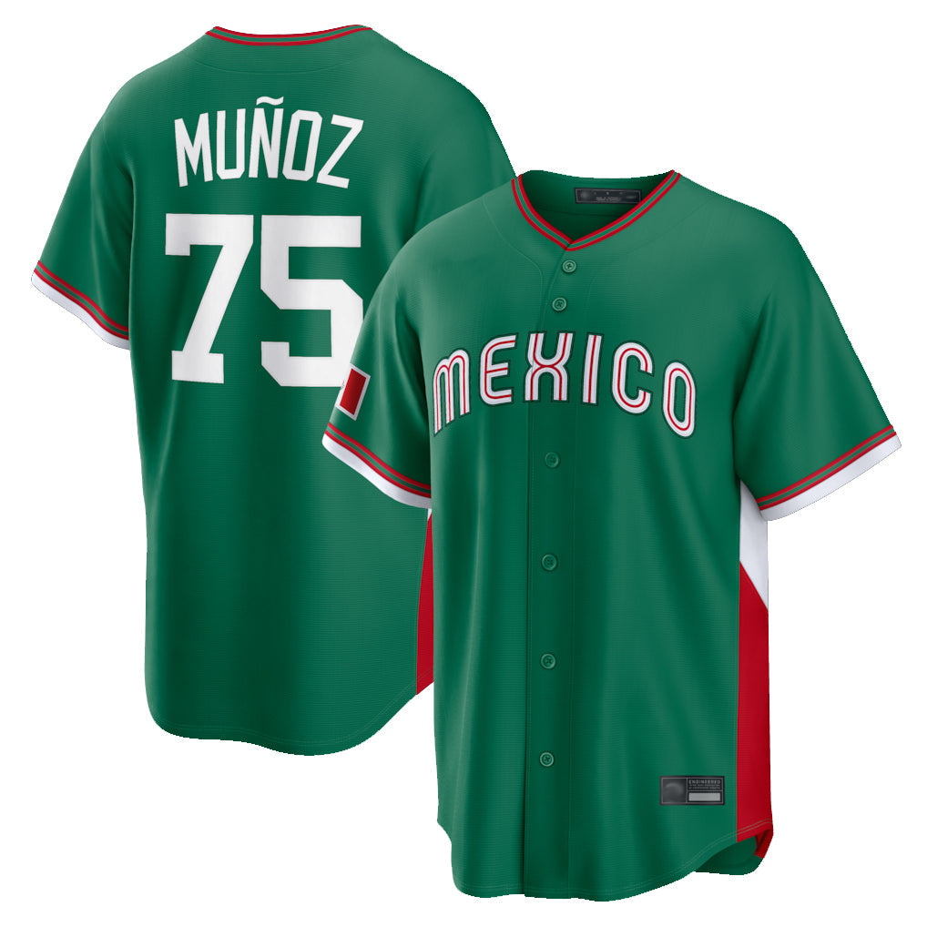 Ndoa S.Mariners #75 Andres Munoz Player Green 2026 World Classic Road Home Limited Stitched Jerseys