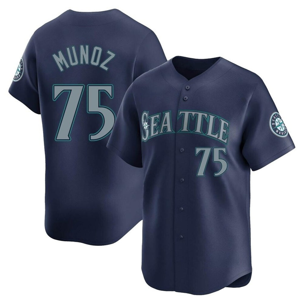 Ndoa S.Mariners #75 Andres Munoz Player Navy Home Limited Stitched Jerseys