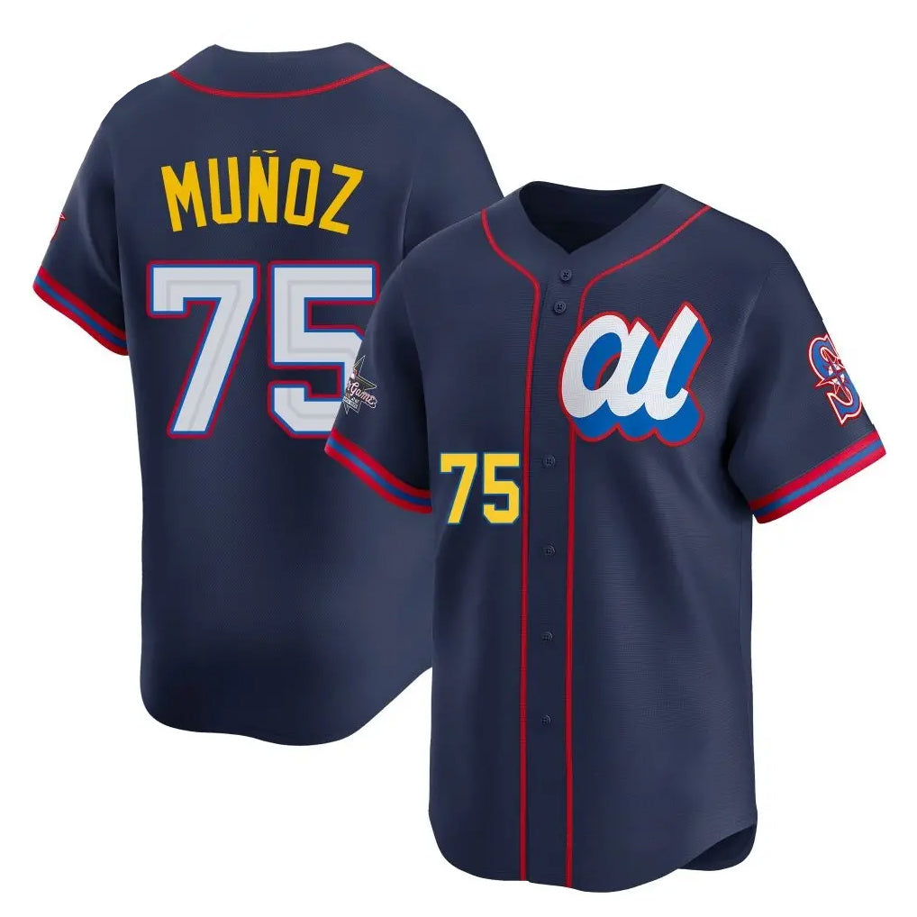 Ndoa S.Mariners #75 Andres Munoz Player Navy Limited American League All-Star Edition Stitched Jerseys