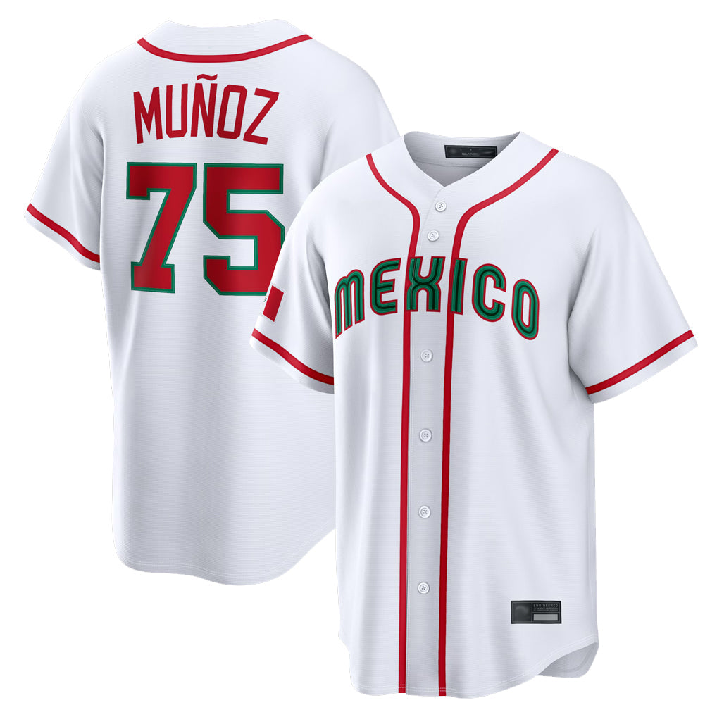Ndoa S.Mariners #75 Andres Munoz Player White 2026 World Classic Home Limited Stitched Jerseys