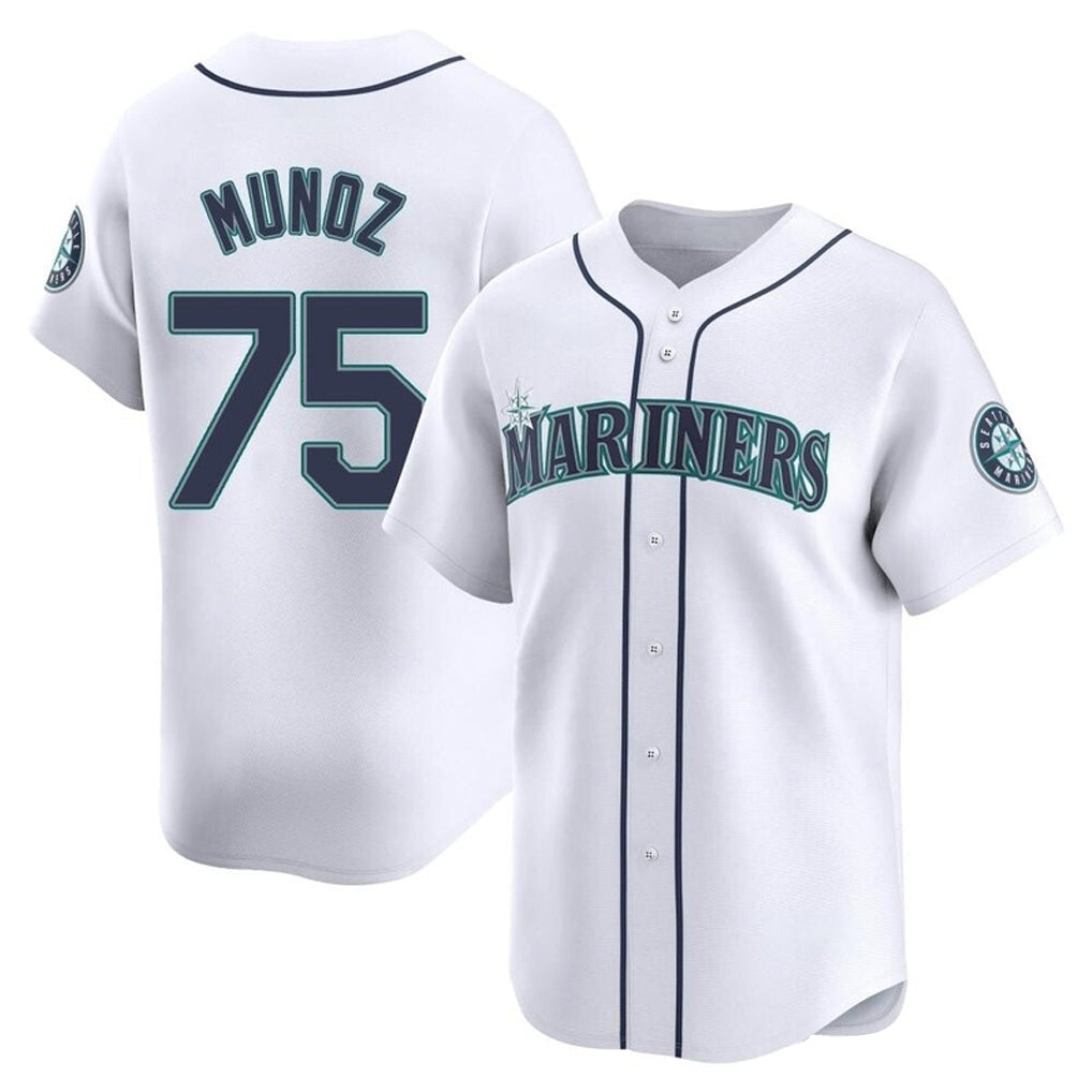 Ndoa S.Mariners #75 Andres Munoz Player White Home Limited Stitched Jerseys
