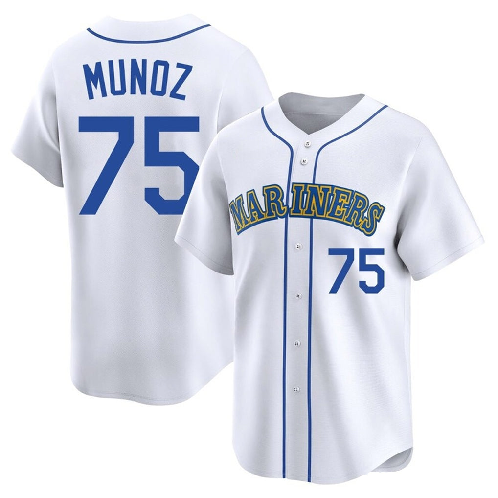 Ndoa S.Mariners #75 Andres Munoz Player White Throwback Cooperstown Collection Home Limited Stitched Jerseys