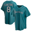Ndoa S.Mariners #8 Dominic Canzone Player Teal Home Game Stitched Jerseys