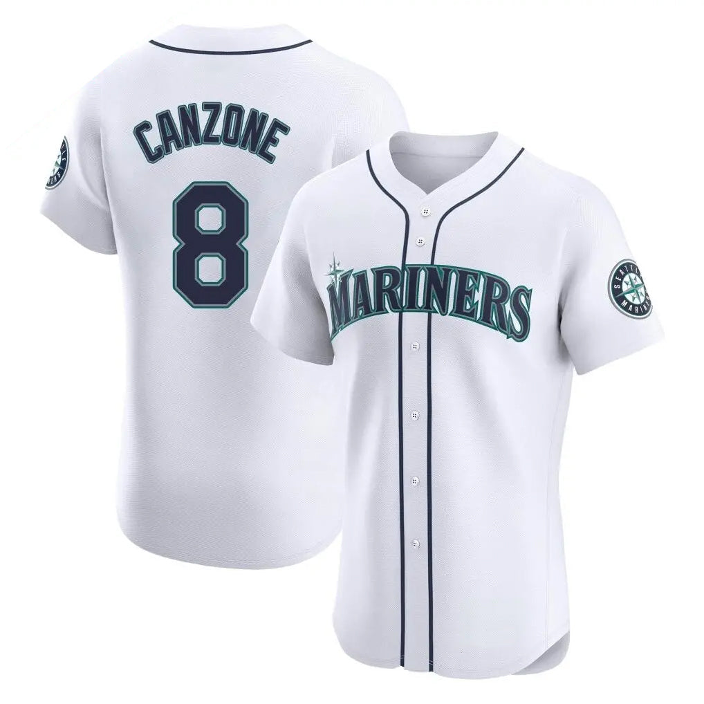 Ndoa S.Mariners #8 Dominic Canzone Player White Home Limited Elite Stitched Jerseys