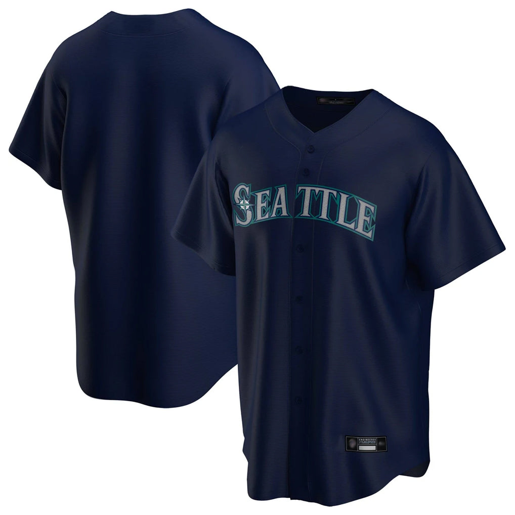 Ndoa S.Mariners Blank Player Navy Home Game Stitched Jerseys