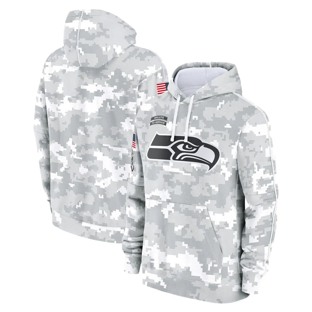Ndoa S.Seahawks Arctic Camo Limited Salute to Service Pullover Hoodies Game Blank Player Stitched Jerseys