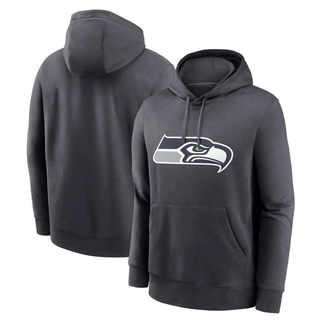Ndoa S.Seahawks Gray LOGO Pullover Hoodies Game Blank Player Stitched Jerseys