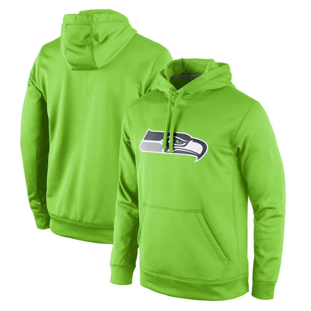 Ndoa S.Seahawks Green LOGO Pullover Hoodies Game Blank Player Stitched Jerseys