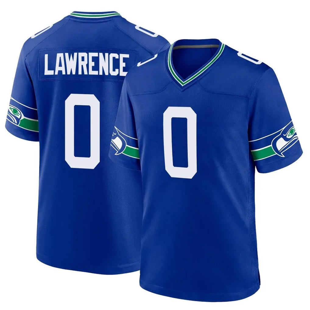 Ndoa S.Seahawks #0 DeMarcus Lawrence Player Royal Throwback Home Game Stitched Jerseys
