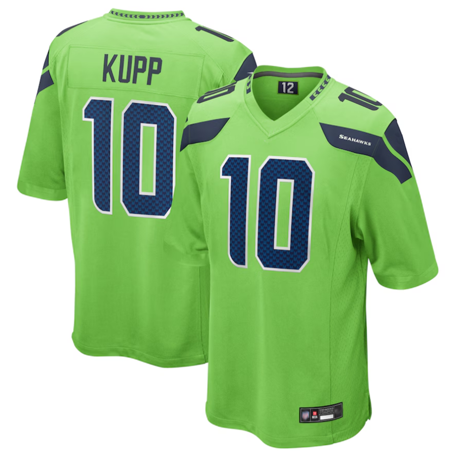 Ndoa S.Seahawks #10 Cooper Kupp Player Green Game Replica Stitched Jerseys