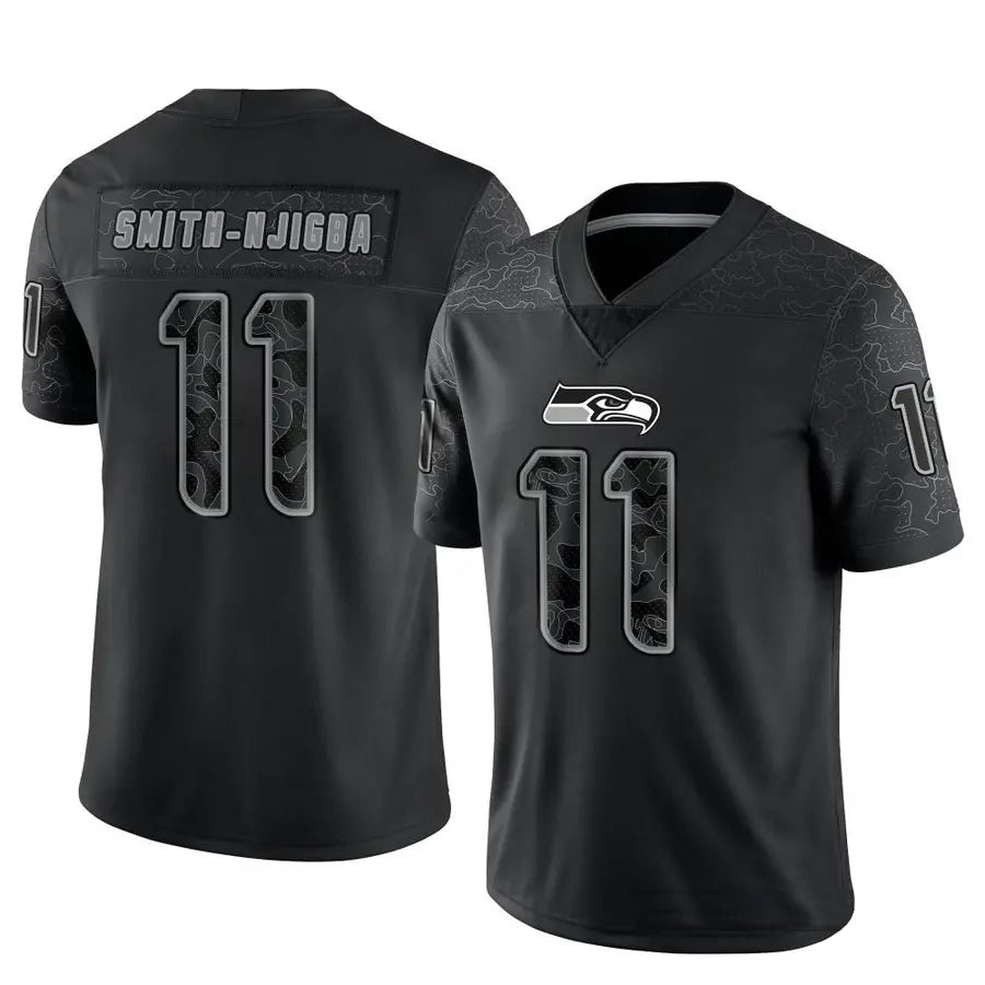 Ndoa S.Seahawks #11 Jaxon Smith-Njigba Player Black Limited Reflective Stitched Jerseys