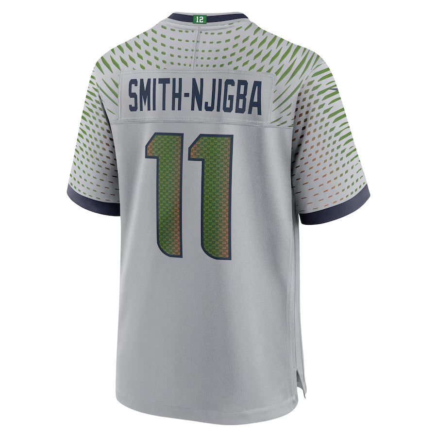 Ndoa S.Seahawks #11 Jaxon Smith-Njigba Player Grey Rivalries Collection Game Stitched Jerseys