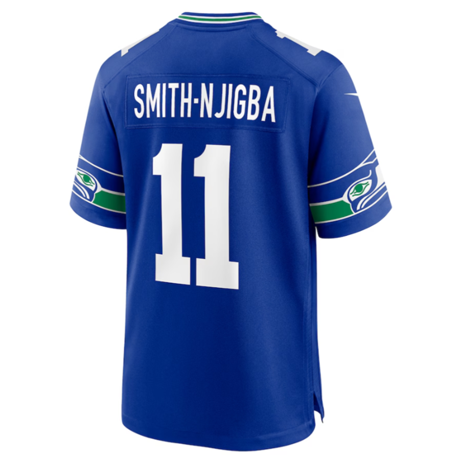 Ndoa S.Seahawks #11 Jaxon Smith-Njigba Royal Throwback Player Game Jersey American Stitched Jerseys