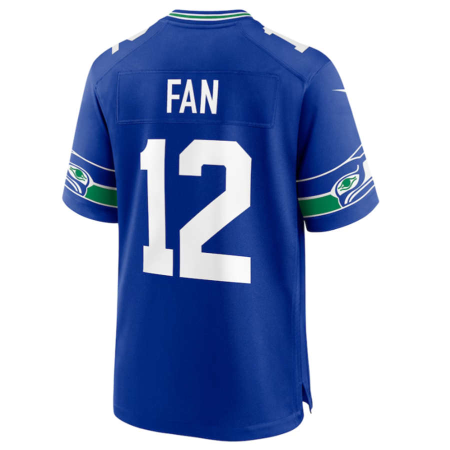 Ndoa S.Seahawks #12 12s Royal Throwback Player Game Jersey Stitched American Stitched Jersey