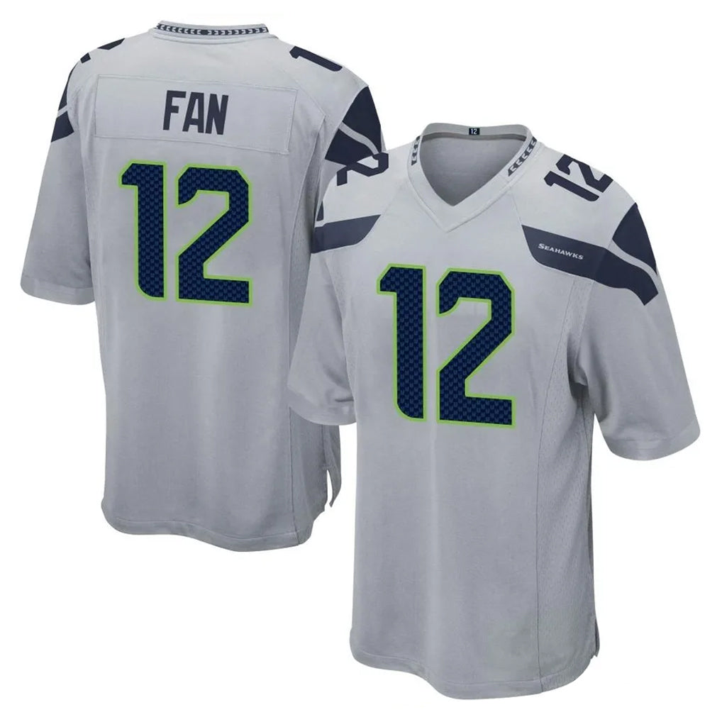 Ndoa S.Seahawks #12 12th Fan Player Gray Home Game Stitched Jerseys