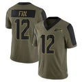 Ndoa S.Seahawks #12 12th Fan Player Olive Salute To Service Limited Game Stitched Jerseys