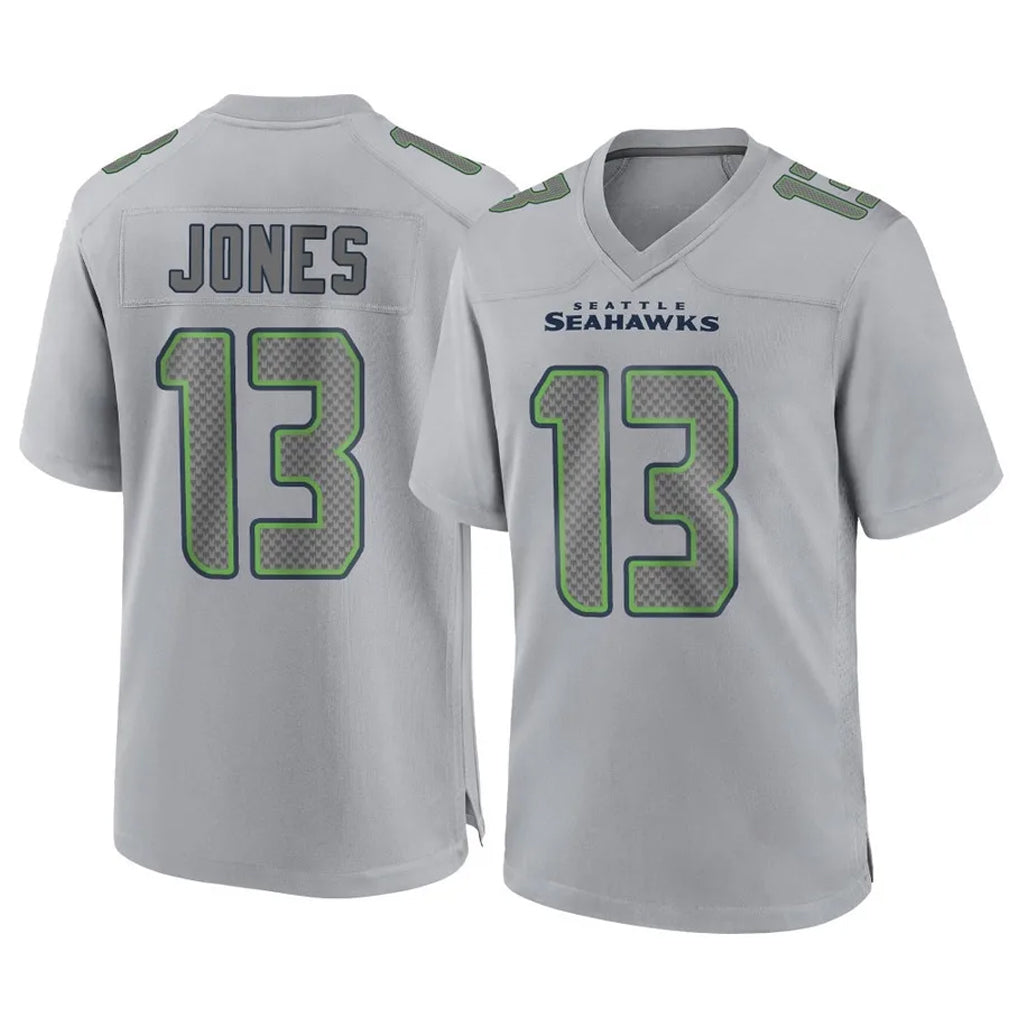Ndoa S.Seahawks #13 Ernest Jones IV Player Gray Atmosphere Fashion Home Game Stitched Jerseys