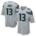Ndoa S.Seahawks #13 Ernest Jones IV Player Gray Home Game Stitched Jerseys