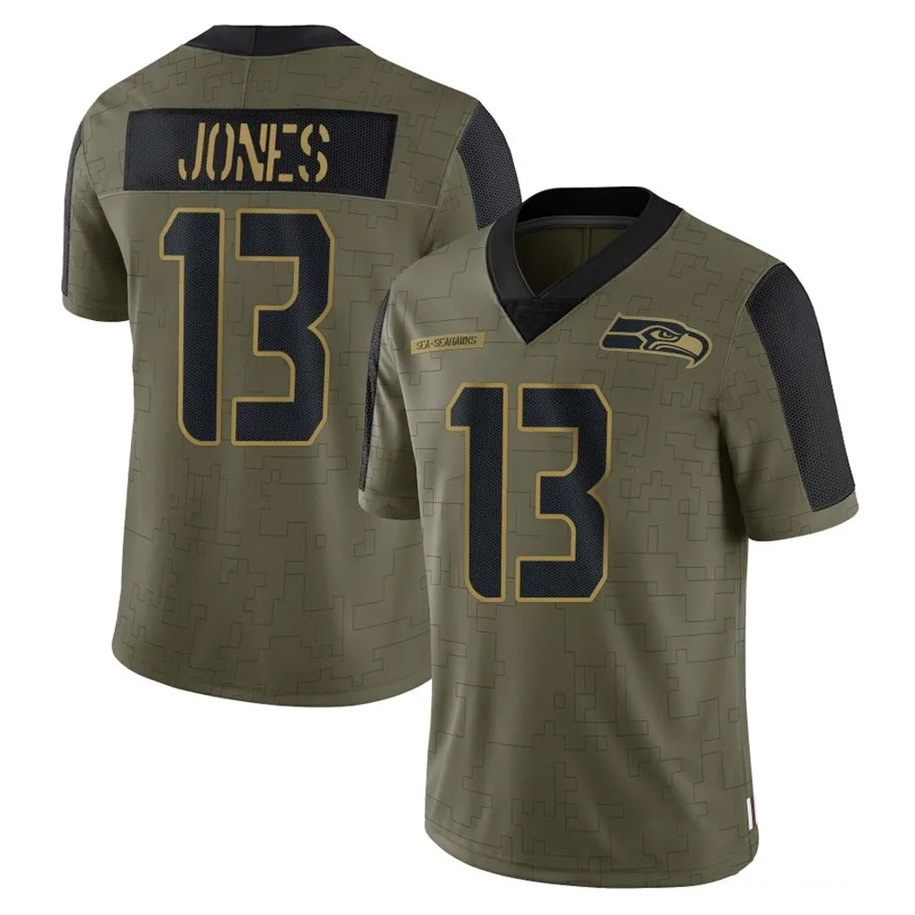 Ndoa S.Seahawks #13 Ernest Jones IV Player Olive Salute To Service Limited Game Stitched Jerseys