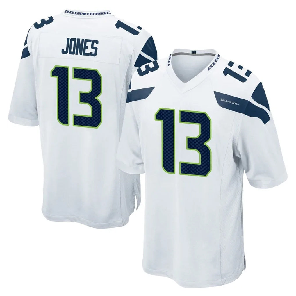Ndoa S.Seahawks #13 Ernest Jones IV Player White Home Game Stitched Jerseys