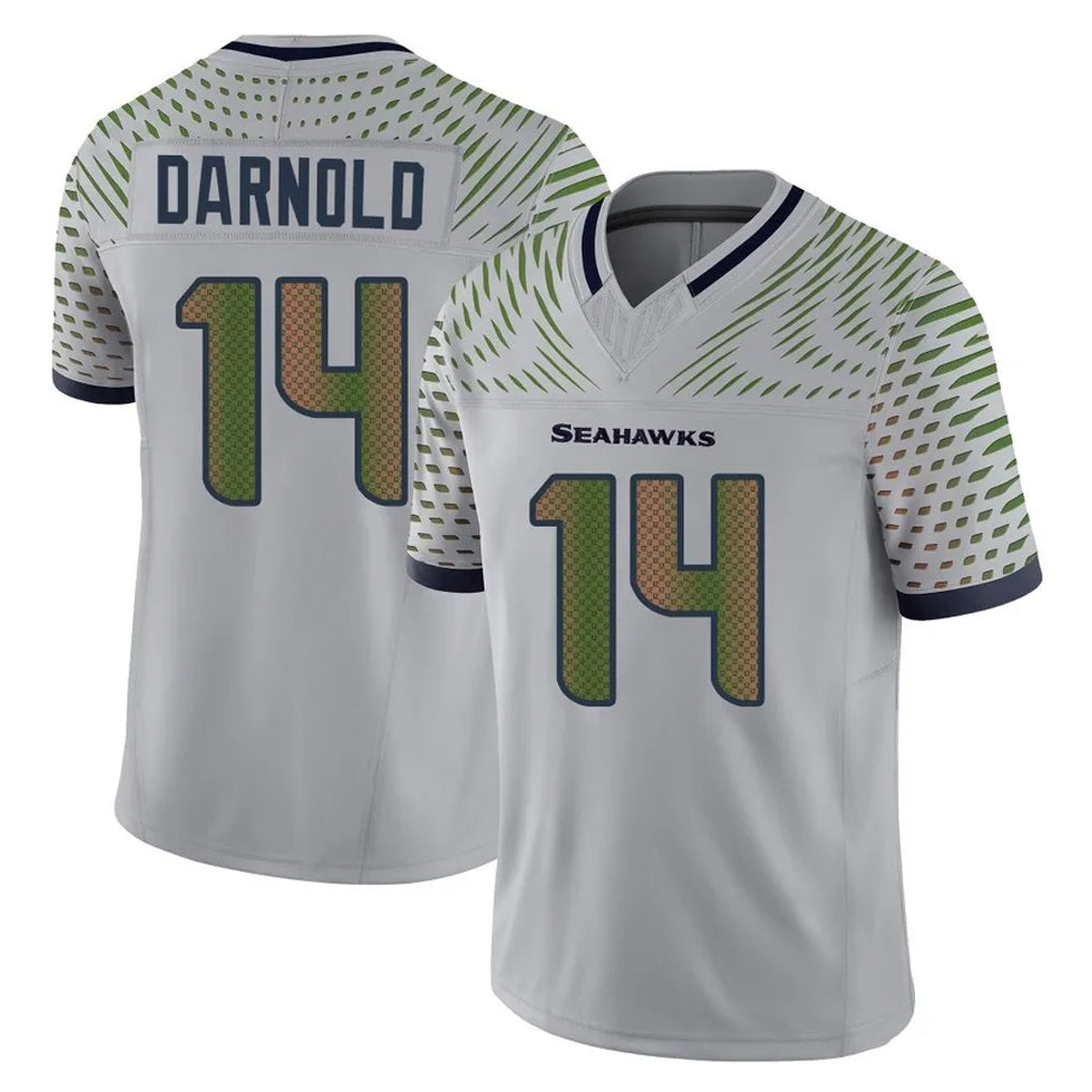 Ndoa S.Seahawks #14 Sam Darnold Player Grey Limited 2025 Rivalries Collection Home Game Stitched Jerseys