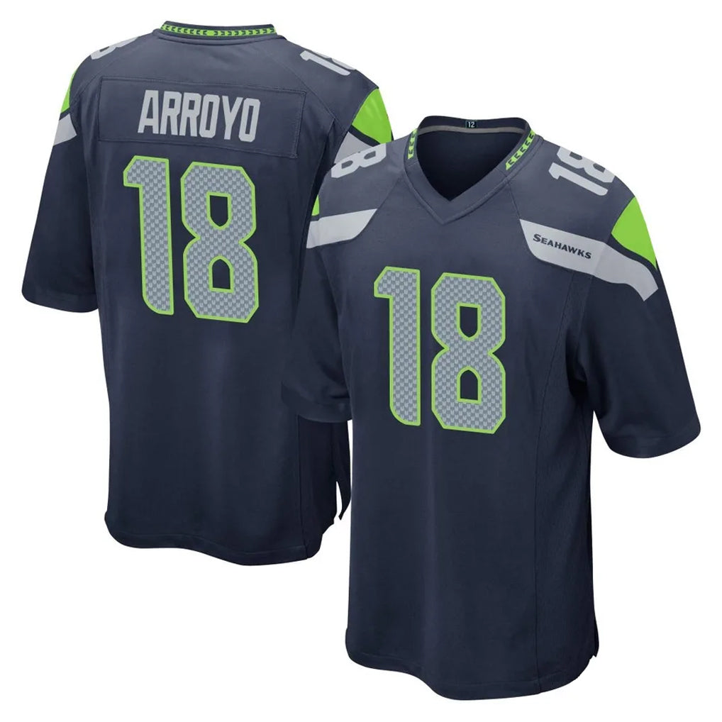 Ndoa S.Seahawks #18 Elijah Arroyo Player Navy Home Game Stitched Jerseys