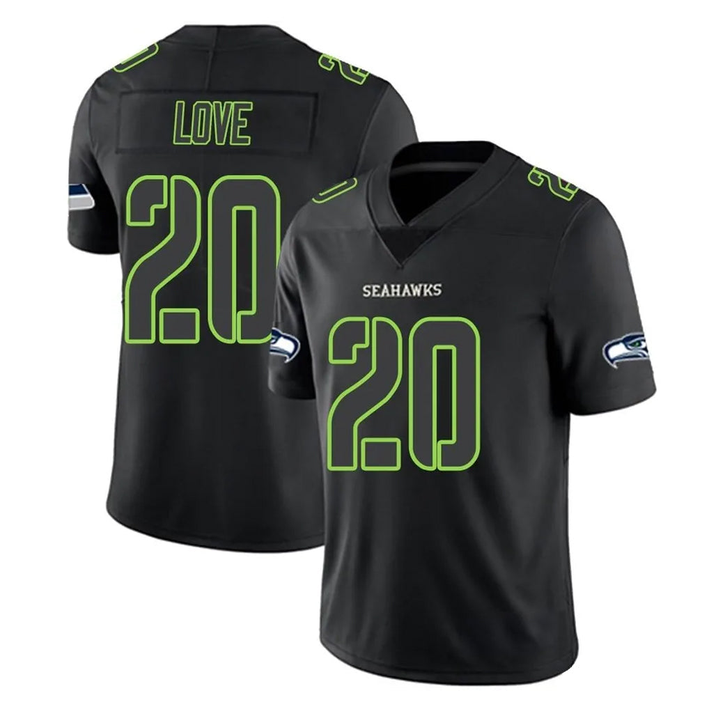Ndoa S.Seahawks #20 Julian Love Player Black Impact Limited Home Game Stitched Jerseys