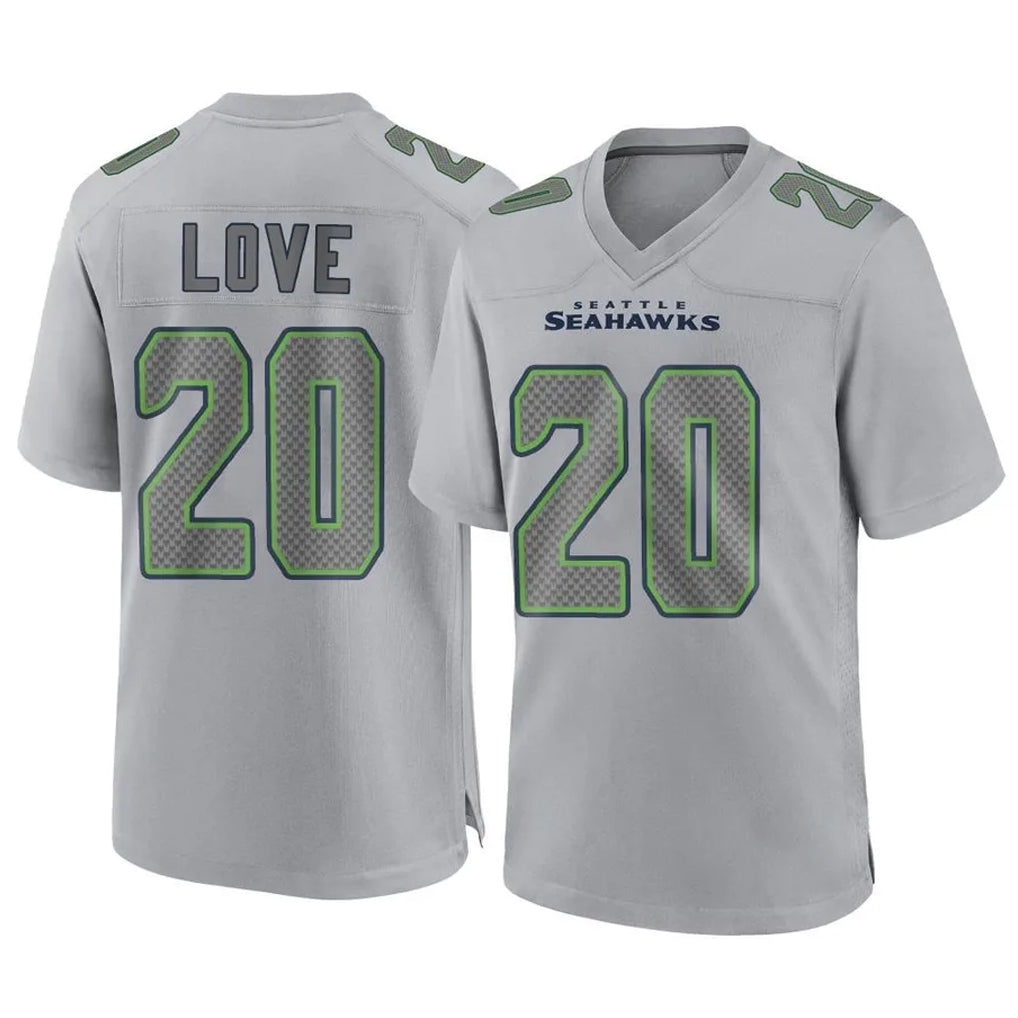 Ndoa S.Seahawks #20 Julian Love Player Gray Atmosphere Fashion Home Game Stitched Jerseys