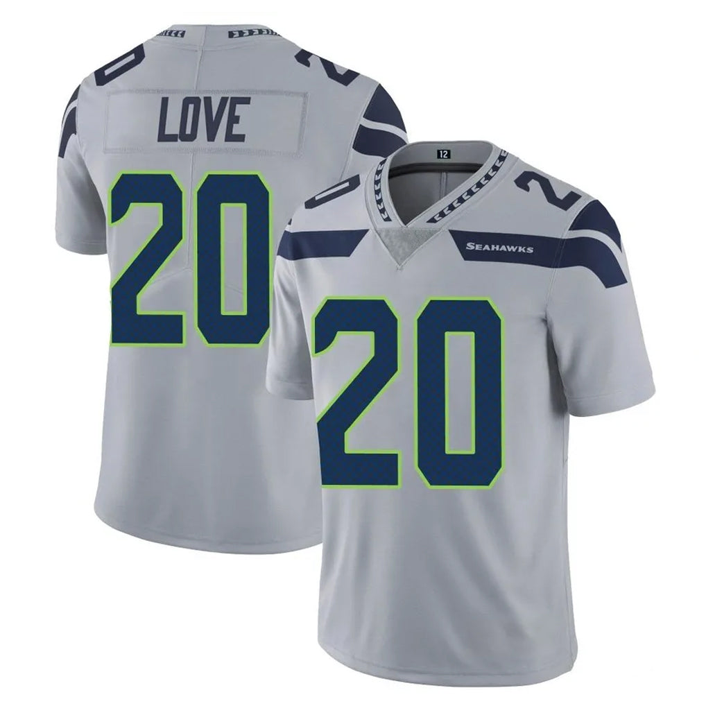 Ndoa S.Seahawks #20 Julian Love Player Gray Limited Vapor Untouchable Home Game Stitched Jerseys