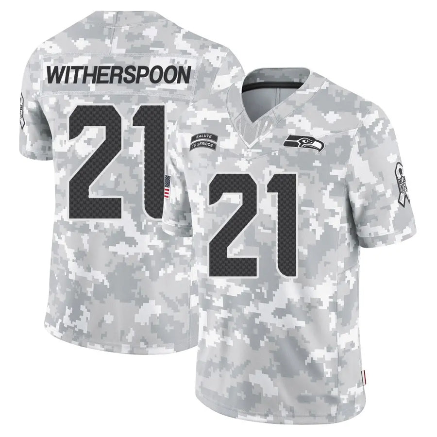 Ndoa S.Seahawks #21 Devon Witherspoon Player Arctic Camo Salute to Service Limited Stitched Jerseys